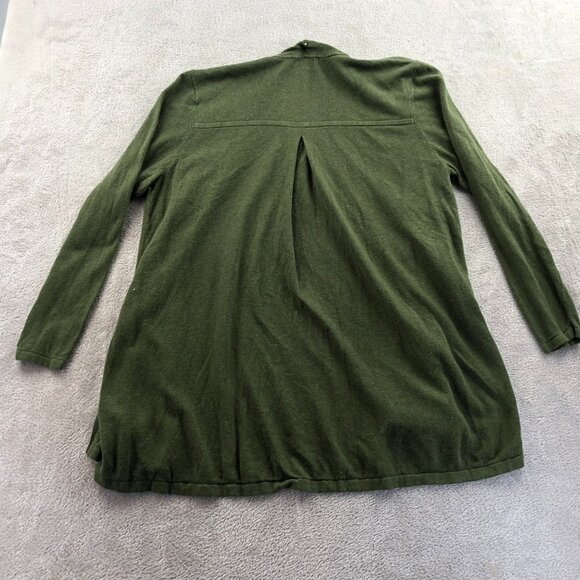 J.Jill Womens Cardigan Sweater MP Open Front Classic Green Casual Cozy Knit - Picture 10 of 10